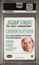 2015 Star Trek TNG Portfolio Prints Autograph Daniel Davis LE Auto PSA 10 Gem